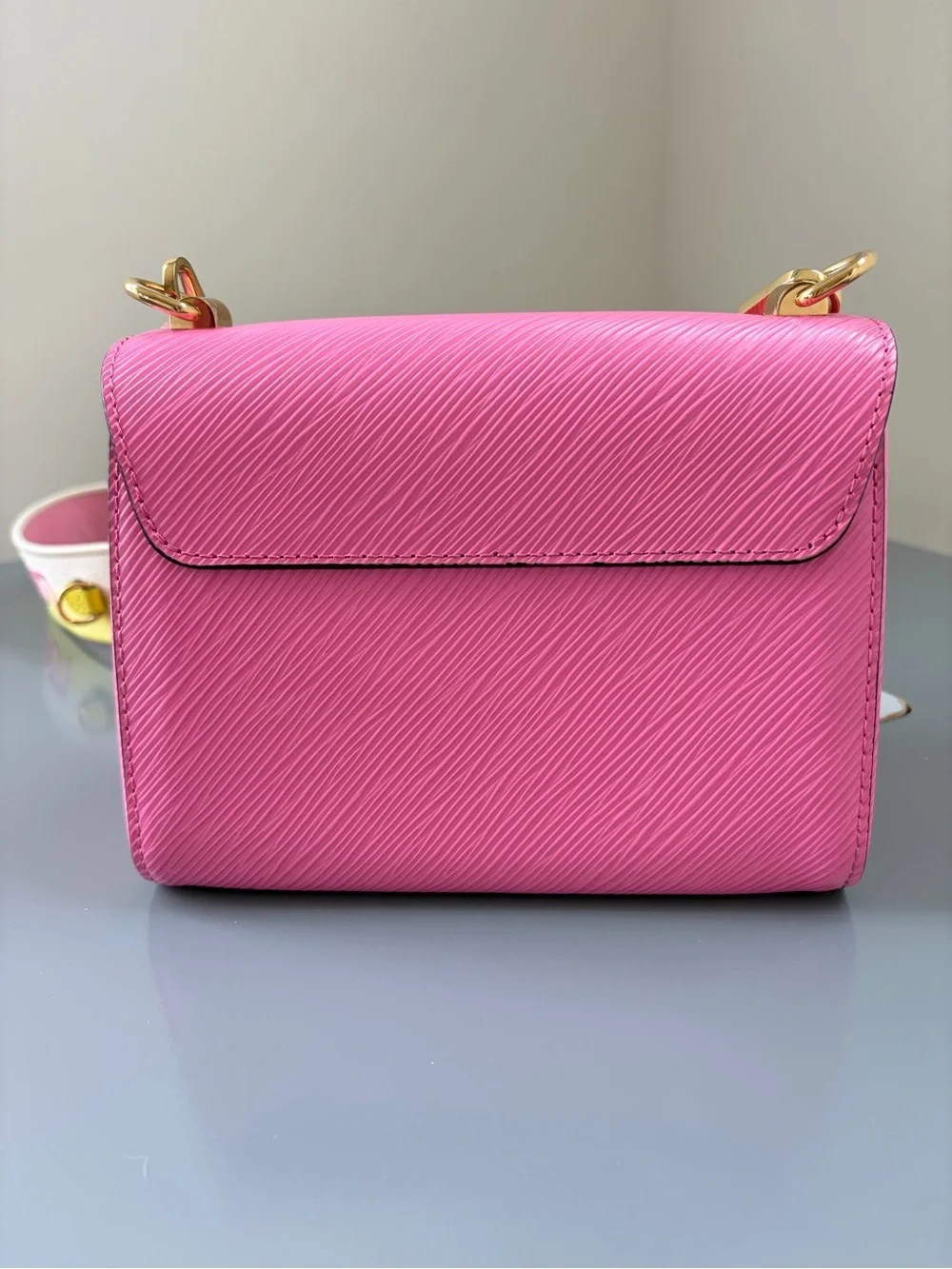 Louis Vuitton Pink Twist Compact Crossbody Bag with Gold Hardware
